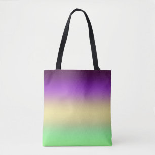 Trendy dark purple light yellow green gradient tote bag