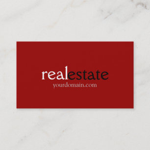 Trendy Dark Red Real Estate Agent Business Card
