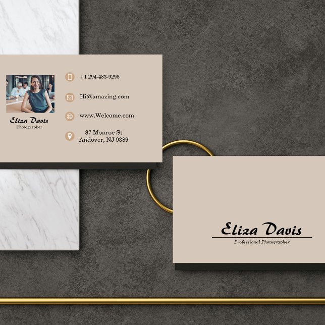 Trendy Dark Sand Business Card (Creator Uploaded)