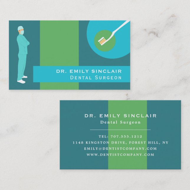 Trendy Dentist Design, Dentistry, Dentist Business Card (Front/Back)