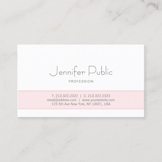 Trendy Design Elegant Monogram Clean Plain Luxury Business Card (Front)