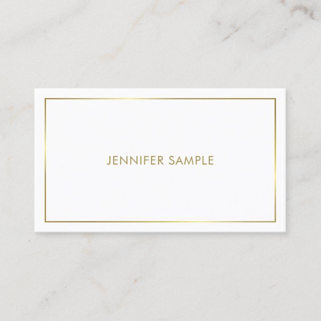 Trendy Design Gold Plain Glamourous Luxury Business Card (Front)