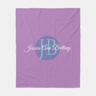 Trendy Design Personalise Name & Monogram Fleece Blanket