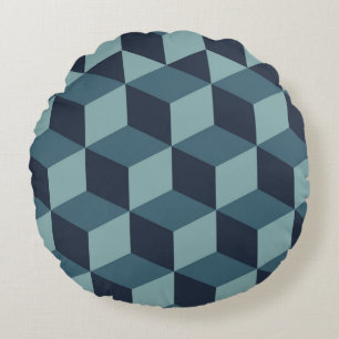 Trendy design vintage abstract color block geomet Round Cushion
