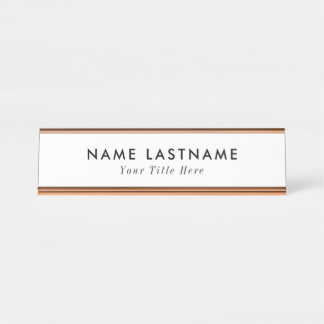Trendy desk name plate with editable name & title 
