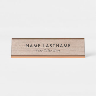 Trendy desk name plate with editable name & title