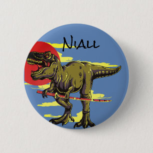 Trendy Dinosaur    6 Cm Round Badge
