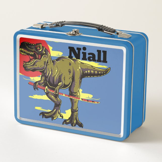 Trendy Dinosaur  Metal Lunch Box (Front)