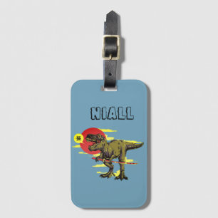 Trendy Dinosaur Personalised Luggage Tag