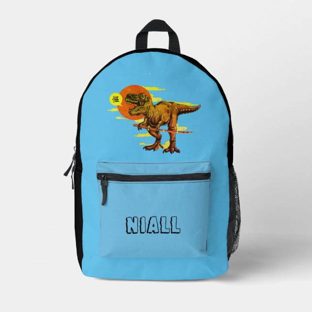 Trendy Dinosaur  Personalised Printed Backpack (Front)