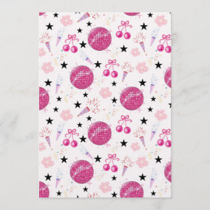 Trendy Disco Celebration Party Seamless Pattern Invitation