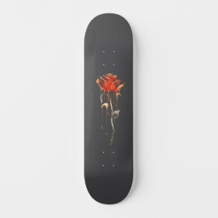 Trendy Distressed Grunge Rose Wide Skateboard