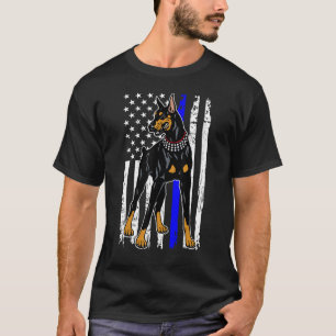 Trendy Doberman Pinscher Thin Blue Line America Fl T-Shirt
