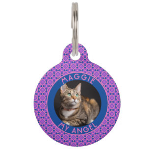 Trendy Dog Dad Gift Square Print Pet Tag