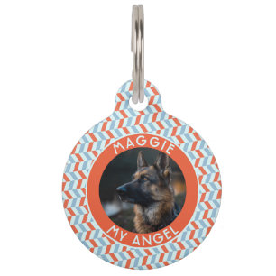 Trendy Dog Lover Present Chevron Print Pet Tag