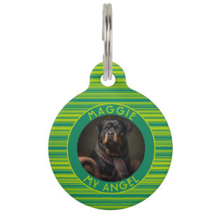 Trendy Dog Owner Gift Stripes Pet Tag