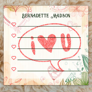 Trendy Doodle Hearts & Leaves To-Do List 3" x 3" Post-it Notes