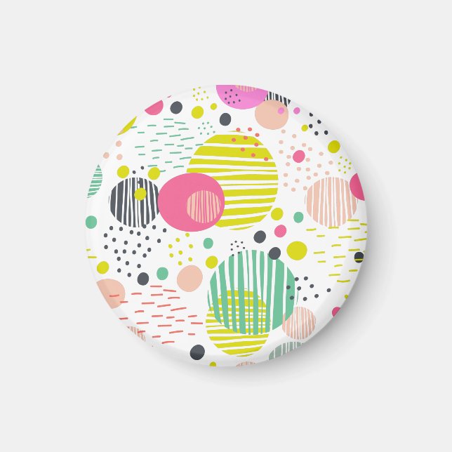 Trendy dots pattern throw pillow beverage coaster magnet (Front)