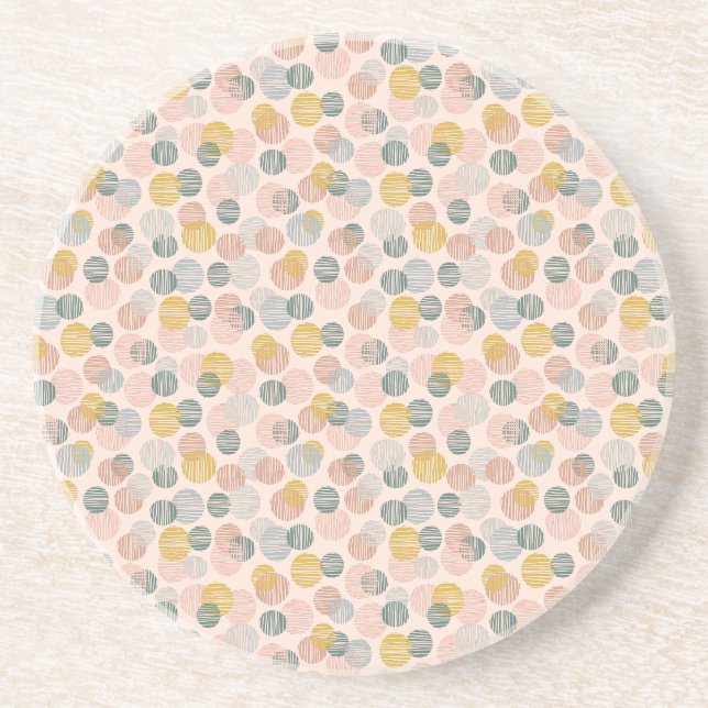 Trendy dots pattern throw pillow coaster (Front)