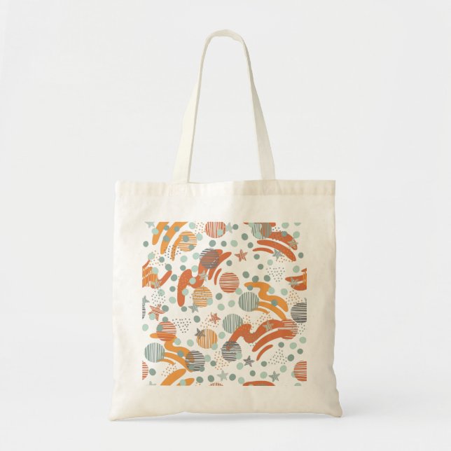 Trendy dots pattern tote bag (Front)