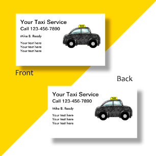 Trendy Double Side Taxi Ride Share Business Card
