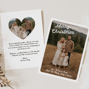 Trendy Double Sided Family Photo Christmas Card