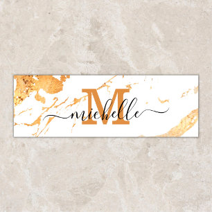 Trendy Double Sided White Gold Marble Monogram  Yoga Mat
