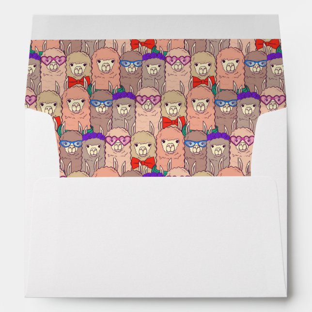 Trendy Dressed Llama Pattern Envelope (Back (Bottom))