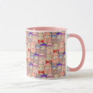 Trendy Dressed Llama Pattern Mug
