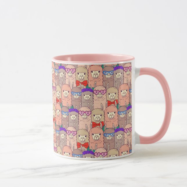 Trendy Dressed Llama Pattern Mug (Right)