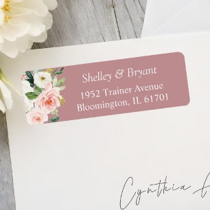 Trendy Dusty Rose Blush Pink Watercolor Floral