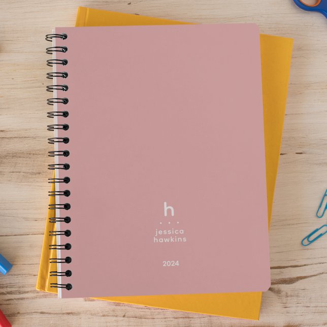 Trendy Dusty Rose Modern Monogram Weekly Planner (Creator Uploaded)