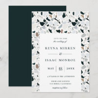 Trendy Earthy Terrazzo Artisan Frame Wedding