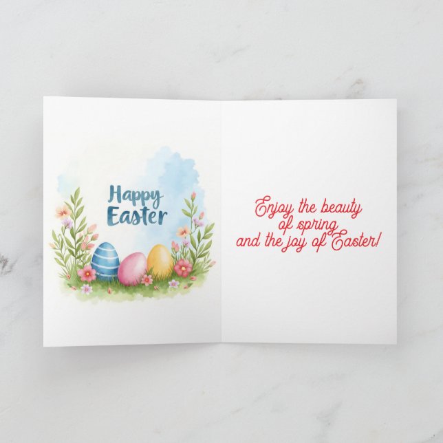 Trendy Easter Eggs Beautiful Collection Holiday Card (Inside)