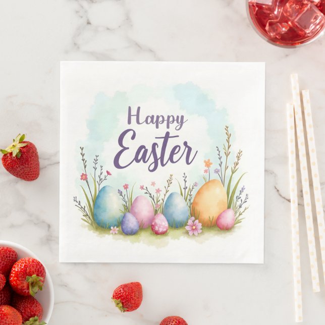 Trendy Easter Eggs Beautiful Collection Napkin (Insitu)