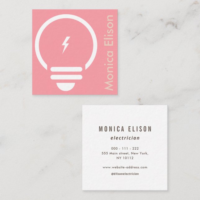 trendy electric electrician business card (Front/Back)