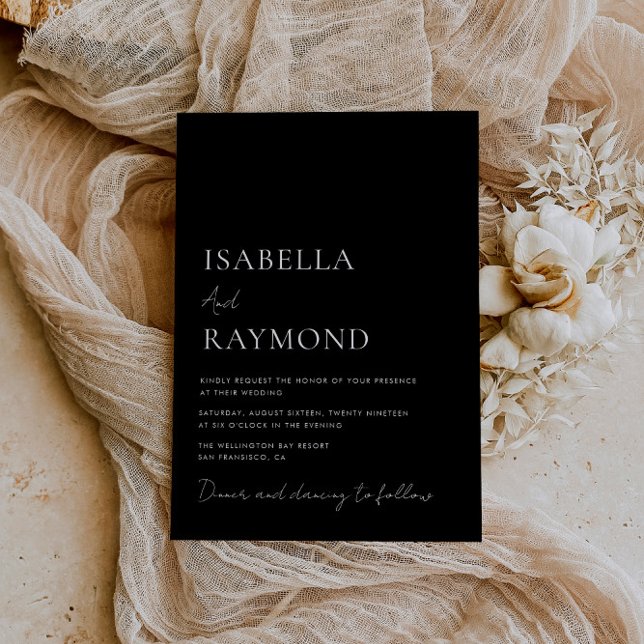 trendy elegance black and white wedding invitation (Creator Uploaded)