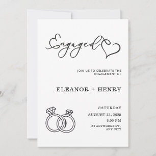 Trendy Elegant Black and White minimalist  Invitation