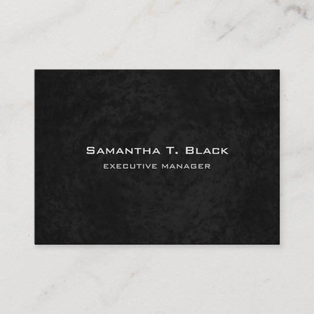 Trendy Elegant Black Grey Executive Manager Business Card (Front)