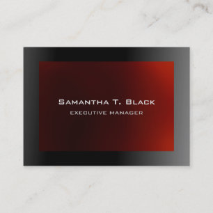 Trendy Elegant Black Grey Red Executive Manager Business Card