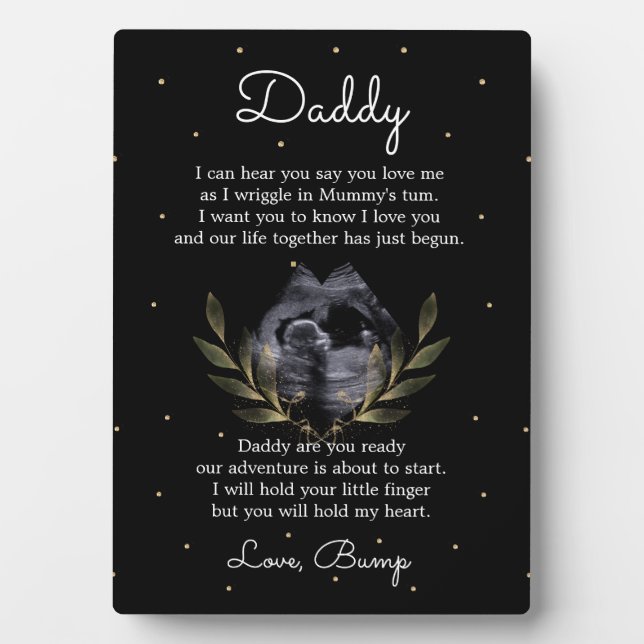 Trendy Elegant Bump to Daddy Poem Plaque (Front)