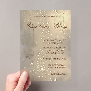 Trendy Elegant Christmas Balls,Christmas Party Acrylic Invitations