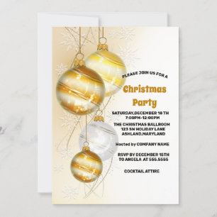 Trendy Elegant Christmas Balls,Christmas Party Inv Invitation