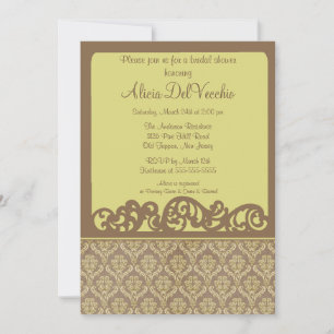 Trendy Elegant Damask Bridal Shower Invitation