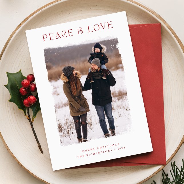 Trendy Elegant Family Photo Christmas Holiday Card (Creator Uploaded)