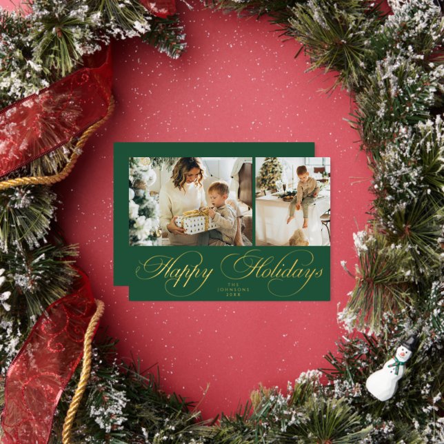 Trendy Elegant Family Photo Collage Christmas (Insitu)