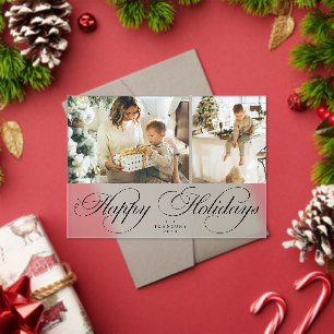 Trendy Elegant Family Photo Collage Christmas Card Acrylic Invitations