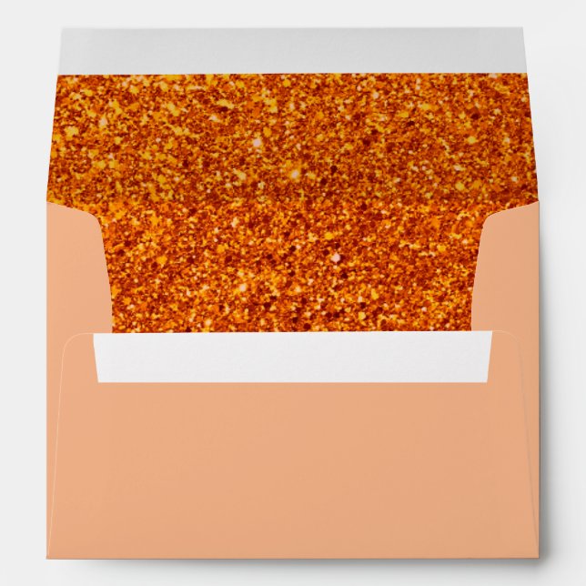 Trendy  Elegant Faux Glitter Gold Envelope (Back (Bottom))