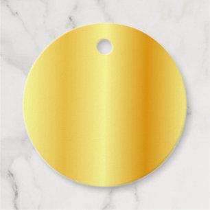 Trendy Elegant Faux Gold Add Your Text Blank Favour Tags