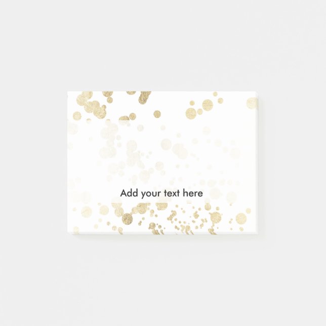 Trendy elegant faux gold modern confetti pattern post-it notes (Front)